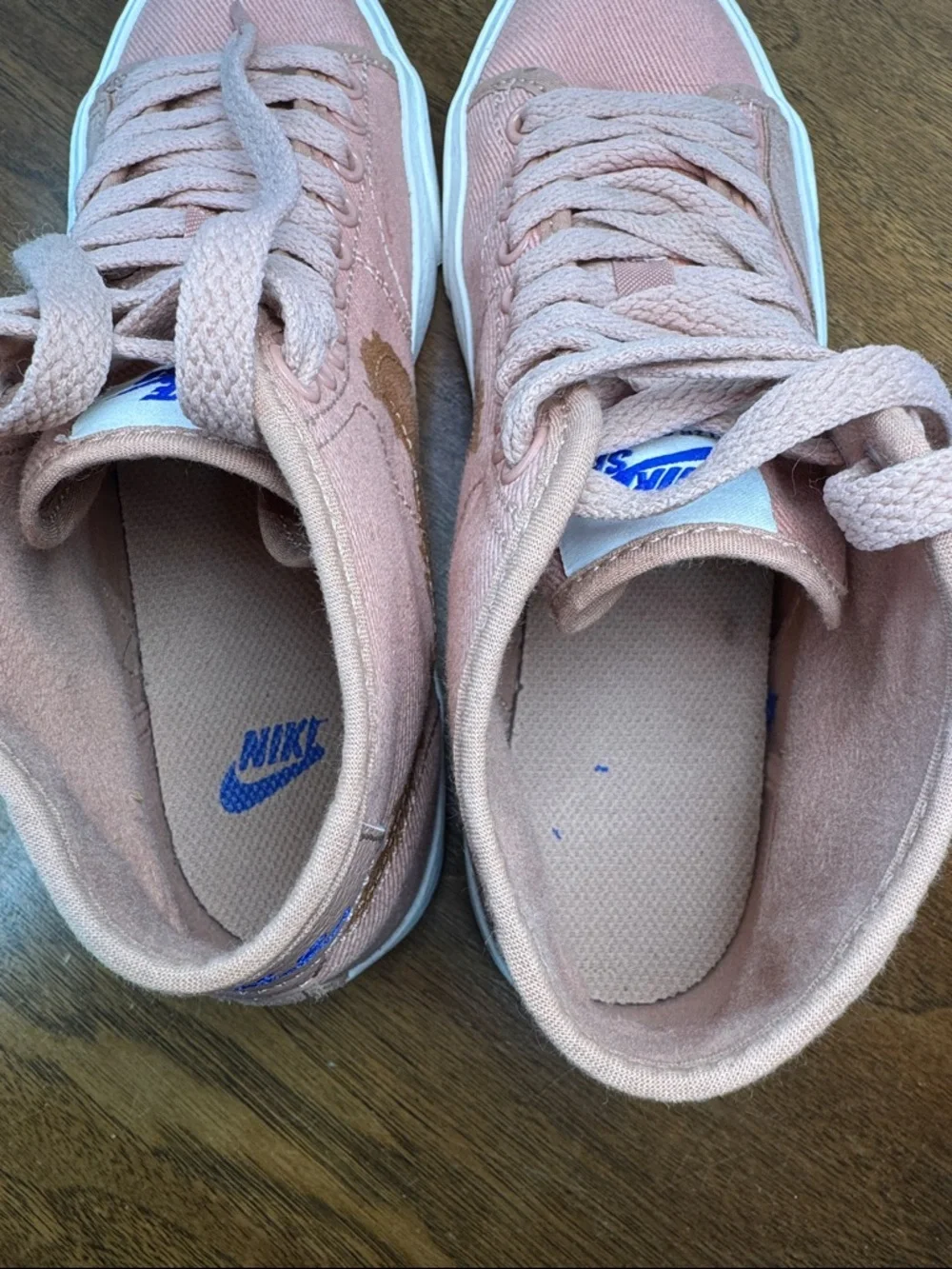 Nike Kids SB Blazer Court Mid Premium Canvas High-Top Sneakers Rose Whisper, 4